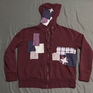 Time and Tru Burgundy Zip-Up Hoodie